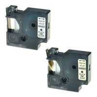 NineLeaf 2 Pack Replace for Dymo D1 Label Tape 1/2 Inch 45022 45023 High-Performance Polyester Removable Label Tape Black on Silver/Gold for Dymo LabelManager 420P 280 160 PnP Labeling Maker 12mm×7m