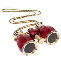 ESAKO Opera Glasses for Women Adults 4x30mm Compact Binoculars for Theater Concert with Removable Chain Burgundy
