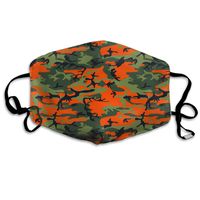 Hateone Unisex Unique Mouth Mask - Orange Camo Camouflage Art Polyester Anti-dust Masks - Fashion Washed Reusable Face Mask for Outdoor Cycling