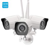 Zmodo Full HD 1080p Outdoor Wireless Security Camera System, 3 Pack Smart Home Indoor Outdoor WiFi IP Bullet Cameras with IR Night Vision, Motion Alerts, Remote View, White, Compatible with Alexa