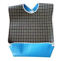 Adult Bib with Optional Crumb Catcher, Oenbopo Waterproof Backing Mealtime Clothing Protector Adult Aid Apron with Snaps for Elderly Patient Senior (Green)