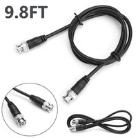 Techson BNC Male to BNC Male Cable, Black Coaxial Wordclock Cable, HD SDI Video Cable (9.8Ft)