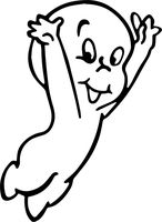 Casper The Friendly Ghost Stickers Symbol 5.5" Decorative DIE Cut Decal for Cars Tablets LAPTOPS Skateboard - White Color