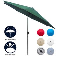 Sunnyglade 9' Patio Umbrella Outdoor Table Umbrella with 8 Sturdy Ribs (Dark Green)