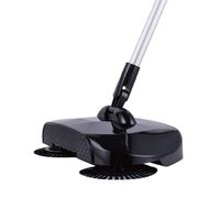 Hand Push Broom Magic Stainless Steel Dustpan | Household Cleaning Sweeper Mop by Mailzon (Black)
