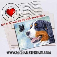 Michael Steddum Bernese Encounter Bernese Mountain Dog Note Card Set