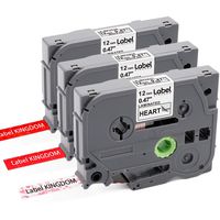 Label KINGDOM Replacement for Brother P-Touch TZ TZe 12mm 0.47 Inch Color Label Tapes, Compatible with PT-D210 PT-D400 PT-H110 Label Makers, 1/2 Inch x 13 Feet, 3-Pack Multicolor Combo Set