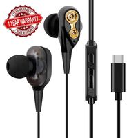 Type C Headphones, USB C Hi-Fi Stereo Digital Earbuds Sweatproof In-Ear Earphones with Mic, Compatible with Google Pixel 2/2XL,Samsung Note 8,S8/S8+/S9,S9+,Essential PH-1,Ipad,Macbook Pro