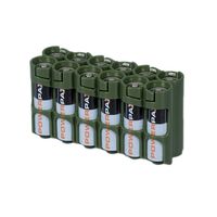 Storacell by Powerpax AA Battery Caddy, Military Green, Holds 12 Batteries