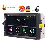 Free Backup Camera and Remote Control Included + 7 Inch Capacitive Touchscreen in Dash GPS Navigation Car Stereo for Universal Double 2 Din Car Vehicle Support 1080P Bluetooth USB SD Steering Whe