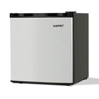 KUPPET Compact Upright Freezer, Single Door, Reversible Stainless Steel Door, Adjustable Removable (Silver, 1.1 cu. ft.)