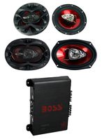 2) Boss CH6530 6.5" 300W + 2) CH6930 6x9" 400W 3-Way Speakers + R1004 400W Amp