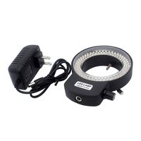 Micrl Microscope Ring Light Adjustable 144 LED Illuminator for Stereo Microscope & Camera (Black)