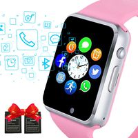 Janker Smart Watch, Bluetooth Smartwatch Android iOS Phone Compatible Unlocked Watch Phone with SIM Card Slot Camera Pedometer Touch Screen Music Player Wrist Watch for Men Women Kids (Girl Pink)