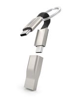 VONMÄHLEN High Five C - USB-C Cable Keychain Charger - Stainless Steel Phone Charger with Type-C Cable Fast Charging, 480 Mbps Data Transfer and USB - Compatible with Samsung, MacBook, iPad pro etc