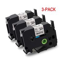 ASprink Compatible Label Tape Replacement for Brother TZe-241 P-Touch Labelling Cassette 18mm 0.7 Laminated Black on White, TZe241 TZ 241 TZ241 for Ptouch Label Maker PT-D400 D450 D600VP, 3-Pack