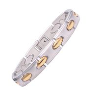 linnalove Titanium Stainless Steel 4IN1 Magnetic Therapy Bracelet Health Care Gift Womens Golden&Silver