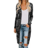 Coat for Womens,Dainzuy Womens Long Sleeves Casual Camouflage Print Open Front Long Cardigan Parka Outerwear