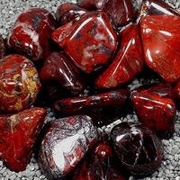 Resonant Energies Brecciated Red Jasper with Hematite Tumbled Polished Natural Stones, 1 pc, Sizes 1.15 to 1.37 Inch, Reiki Wicca Chakra Crystal Healing Gemstone, TS1266
