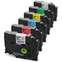 Anycolor Compatible TZe Label Tape 12mm 0.47 Inch Laminated TZe-231 TZe-931 TZe-431 TZe-531 TZe-631 TZe-731 Work with Brother P-Touch Label Maker PT-D210 PT-D400 D600 and More, 26.2 Feet (8m), 6-Pack