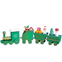 Dainzuy Upgraded Version Christmas Train Decor Gift Cute Wooden Mini Train Kids Gift Toys for Christmas Party Kindergarten Decoration