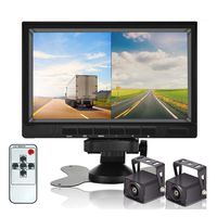 HD Dual Backup Camera System 7 Inch HD 1080P Split Screen with DVR Recording, Waterproof Night Vision Rearview Backup Camera Easy Installation Backup Camera for Trucks/Trailer/Heavy Box/RV/Camper/Bus