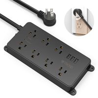 TROND Surge Protector Power Strip with 3 USB Ports, ETL Listed, 7 Widely-Spaced Outlets, Flat Plug, 1700 Joules, 15A 5ft Extension Cord, Wall Mount