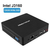 Intel Celeron J3160 Processor Mini PC, Windows 10 Pro Mini Computer 4GB RAM/128GB M.2 2280 SSD, 4K UHD Graphics, HDMI+VGA Dual Output, Wi-Fi, BT4.2, 1000Mbps LAN, PXE Boot, Auto Power On, TDP Unlocker