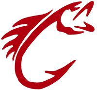 hBARSCI Fish Hook Vinyl Decal - 5 Inches - for Cars, Trucks, Windows, Laptops, Tablets, Outdoor-Grade 2.5mil Thick Vinyl - Red