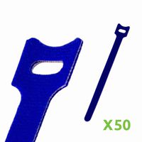 NavePoint 8 Inch Hook and Loop Reusable Strap Cable Cord Wire Ties 50 Pack Blue
