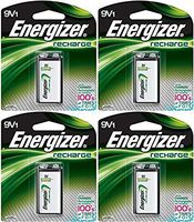 Energizer Rechargeable 9 Volt (8.4V) NiMH 175mAh 4 Batteries