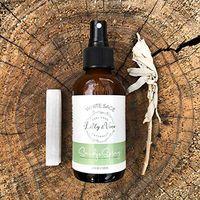White Sage Spray w/Sun & Full Moon Charged Selenite Crystal Wand, Smokeless Smudge Spray for Cleansing Negative Energy, Made w/Sage Essential Oil, Hand-Crafted in California, Alone or w/Smudge Kit