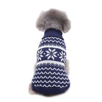 haoricu Pet Clothes, Winter Warm Christmas Snowflake Sweater Dog Coat Chien Pet Clothes Clothing Small Puppy Custome Apparel (L, Blue)