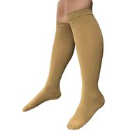 HealthyNees Closed Toe 30-40 mmHg Medical Compression Extra Big Wide Calf Plus Size Varicose Veins Severe Swelling Circulation Extra Firm Sock (Beige, XL)