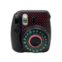 FoRapid Creative Fujifilm Instax Mini 9/ Mini 8 Camera Decorative Body Sticker/Camera Decor Sticker Decals Compatible with Fujifilm Instax Mini 9/8/8+ Camera -Sunflower/Black Fushia Dots