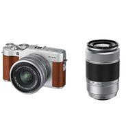 Fujifilm X-A5 Mirrorless Digital Camera w/XC15-45mmF3.5-5.6 OIS PZ Lens - Brown + Fujinon XC50-230mmF4.5-6.7 OIS II Silver