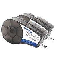 Samshion (M21-750-595-WT) Compatible Brady bmp21-plus Labels White Vinyl Label Tape for BMP21-PLUS, IDPAL, BMP21-LAB -0.75" Width, 21' Length, 2 Pack