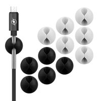 HUWAIMI 12 pcs Multipurpose Cable Clips, Removable Adhesive Desktop Wire Organizer, Cord Holders Management System for Home Office Computer Mouse Electronics Charger (Black&White)