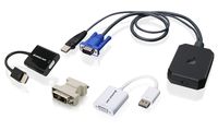 IOGEAR Portable Laptop Console Crash Cart Adapter with DisplayPort, HDMI, and DVI to VGA Adapters