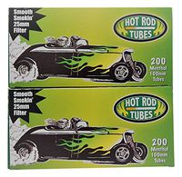 Hot Rod Cigarette Tubes 100mm Menthol. 2-Pack - 400 Tubes Total