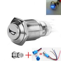 Viping Car Horn Button Switch momentary Push Button Switch 12V 16mm LED On/Off Switch Reset Switch Button Metal momentary Speaker Horn Switch Power Metal Toggle Switch Car Boat Motorcycle DIY Switch