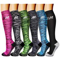 Compression Socks for Women & Men 15-20 mmHg, Best Medical, Nursing, for Running, Athletic, Edema, Diabetic, Varicose Veins, Travel (Small/Medium, 14 Navy/Black/Black/Black/Gray/Gray/Blue)