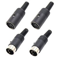 Hxchen 5Pin Female + Male DIN Adapter Socket Audio AV Connector Black - (2 Sets)