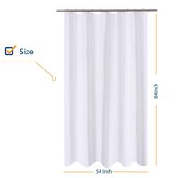 N&Y HOME Extra Long Stall Shower Curtain Liner Fabric 54 x 84 inch, Hotel Quality, Washable, Water Repellent, White Bathroom Curtains with Grommets, 54x84