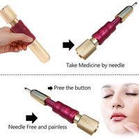 Spiral Adjustable Hyaluron Pen Massage Atomizer High Pressure Acid Guns Remove Wrinkle Water Syringe Injection Beauty Instrument,Red