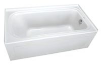 PROFLO PFS6042LSKWH 60" x 42" Alcove Soaking Bath Tub with Skirt and Left Hand Drain