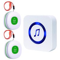 SanJie Caregiver Pager Wireless SOS Call Button Nursing Calling System for Elderly/Patient/Disabled at Home with 1 Receiver & 2 Waterproof Transmitters