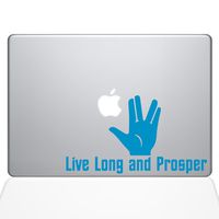 The Decal Guru Live Long and Prosper Decal Vinyl Sticker, 13" MacBook Air, Light Blue (1349-MAC-13A-LB)