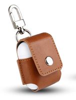 Feite For Apple Airpods Headset Portable Leather Case Protective Cover Bag Pouch (Brown)