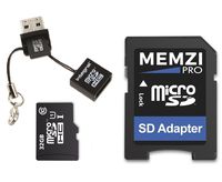 MEMZI PRO 32GB Class 10 90MB/s Micro SDHC Memory Card with SD Adapter and Micro USB Reader for VTech KidiBuzz Kids Handheld Tablet PC's